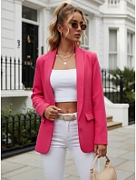 Dámské elegantní sako rozepínací fuchsiové FashionStreet PY0149