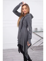 Mikina s kapucí a zipem na boku grafitová