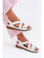 Dámské Kožené Sandály Na Suchý Zip Maciejka L6848-11 Bílé