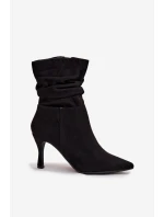 Dámské Kotníkové Boty Na Podpatku S Vrásčeným Nárt Eko Semiš Zámek Černé Ulisse Dámské Kotníkové Boty Na Podpatku S Vrásčeným Nárt Eko Semiš Zámek Černé Ulisse