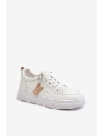 Dámské sportovní boty na platformě 13613 Bílá - VINCEZA Dámské sportovní boty na platformě 13613 Bílá - VINCEZA