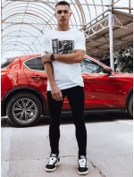 Pánské bílé tričko s potiskem FashionStreet RX5463