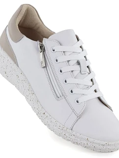 Dámské kožené polobotky se zipem bílé Potocki JE19402