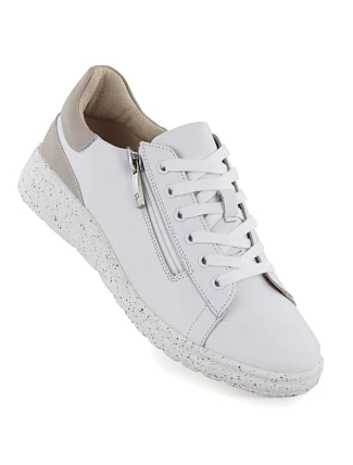 Dámské kožené polobotky se zipem bílé Potocki JE19402