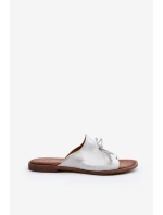 Kožené dámské žabky Zazoo 2659/005 stříbrné