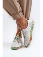 Dámské kožené polobotky se šněrováním bílé Farnalea