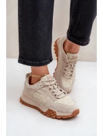 Dámské kožené tenisky Big Star OO274A315 Hi-Poly System béžové Dámské kožené tenisky Big Star OO274A315 Hi-Poly System béžové