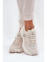 Sportovní boty sneakers dámské na silné podrážce béžové Prononice