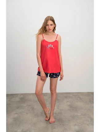 Dámské pyžamo 16325 Červená / tmavě modrá - Vamp