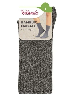 Zimní bambusové ponožky BAMBUS CASUAL SOCKS - BELLINDA - šedý melír