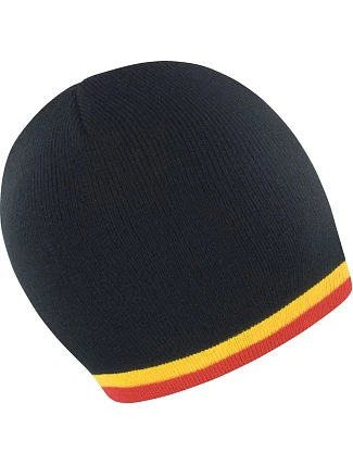 Result Headwear R 368X Pletená čepice s kontrastními pruhy 28.368X black/yellow-red