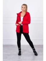 Zateplená mikina s prodlouženými zády a kapsami červená Zateplená mikina s prodlouženými zády a kapsami červená