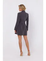 M749 Blejzrové šaty s páskem - tmavě šedé M749 Blejzrové šaty s páskem - tmavě šedé