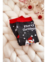 Dětské ponožky "Merry Christmas" medvěd Šedý a červený