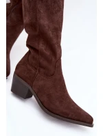 Kozačky Kovbojky Dámské Čokoládové Jazelle Kozačky Kovbojky Dámské Čokoládové Jazelle