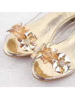 Dámské vestavěné ažurové sandály béžové Sabatina