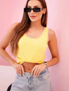 Dámská halenka na ramínka s ozdobným lemem žlutý