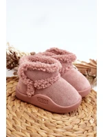 Dětské sněhule na suchý zip růžové Unitia