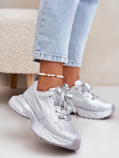 Dámské tenisky zdobené krystaly stříbrné Porrot