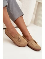 Kožené semišové mokasíny typu barefoot Zazoo – béžové