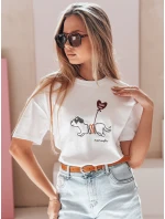Dámské tričko oversize se psem CUTE TAIL bílé FashionStreet RY2904