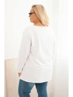Dámská blůza Plus Size s lodičkovým výstřihem bílá