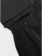 Tenká černá dámská bunda parka s kapucí BH Forever (BH-2403) Tenká černá dámská bunda parka s kapucí BH Forever (BH-2403)