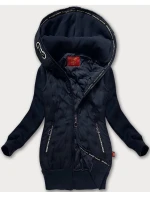 Tmavě modrá dámská mikino-bunda s kapucí LHD (AMG-162A)