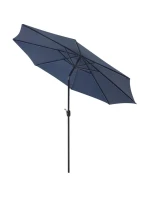 ZAHRADNÍ SLUNEČNÍK S LED OSVĚTLENÍM 300 CM TMAVĚ MODRÝ
