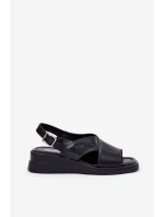 Lakovane Dámské Sandály Na Klínu Z Eko Kůže Černé Quilara