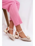 Dámské sandály na klínku s ozdobným detailem světle béžové Vionessa