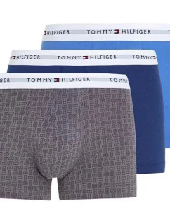 Pánské boxerky 3P TRUNK PRINT UM0UM02768 0W2 modré - Tommy Hilfiger