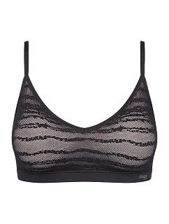 Dámská podprsenka FREE Evolve PU Lace - BLACK - černá 0004 - SLOGGI