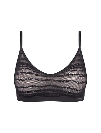 Dámská podprsenka FREE Evolve PU Lace - BLACK - černá 0004 - SLOGGI