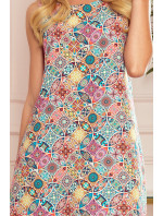 VICTORIA - Dámské trapézové šaty s barevným vzorem 296-1