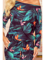 Sportovní dámské šaty se vzorem barevných motýlů a s kapsičkami 13-119