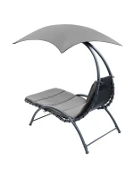 BERGAMO SEDÁTKO K BAZÉNU S PARAZÉNEM 200x125x180CM ŠEDÉ