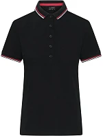 Daiber JN 1305 Dámské těžké piqué polo s proužky 02.1305 black/white/red