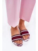 Vzory Ploché Sandály Dámské Bordó Leysi