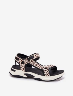 Dámské sandály na suchý zip D.Franklin Černo-Bežové DFSH406002