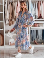 LILOVIE květinové maxi šaty jedné velikosti světle modré FashionStreet EY2570