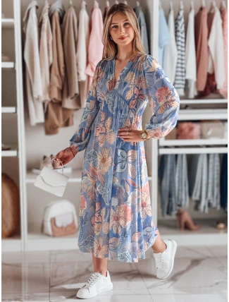 LILOVIE květinové maxi šaty jedné velikosti světle modré FashionStreet EY2570