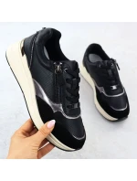 Dámské kožené polobotky Filippo DP7105/25 v černé metalické barvě