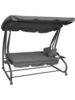 ZAHRADNÍ A BALKONOVÁ HOUPAČKA KASIA 3 OSOBY ŠEDÁ