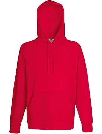 Fruit of the Loom Lightweight Hooded Sweat Pánská raglánová mikina s kapucí 16.2140 red Fruit of the Loom Lightweight Hooded Sweat Pánská raglánová mikina s kapucí 16.2140 red