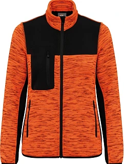 WK WK 9109 Dámská pracovní pletená fleecová bunda 20.9109 fluorescent orange melange/black