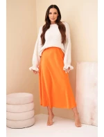 Dámská viskózová rozšířená sukně pomarančová