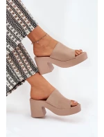 Dámské Sandály Na Podpatku A Platformě Khaki Omeisa