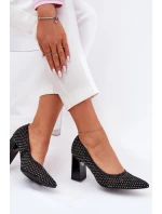 Zdobené Síťované Čerpadla Na Podpatku Černé Vinceza 62211