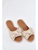 Dámské Pantofle Na Platformě S Pletením A Mašlí Béžové Alpireda